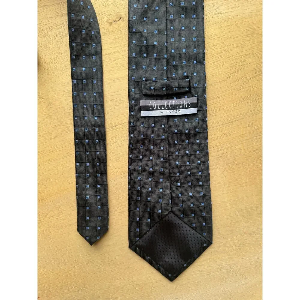 Collections by TANGO All Silk Hand Made Black/Blue Men's‎ Neck Tie